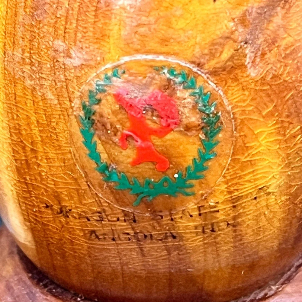 Vtg Cedar Wood Turned Pokagon‎ State Park Lantern Salt Pepper Shakers 4.5